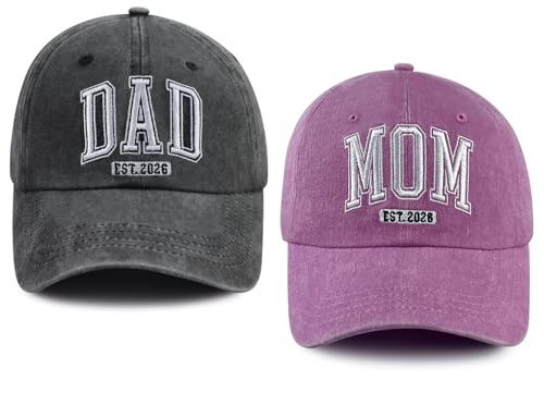 Gifts for New Parents 2026 Mom and Dad Baseball Cap Couples Pregnancy Gifts First Time Mama Papa Hats Mothers Fathers Day Christmas Birthday Gifts