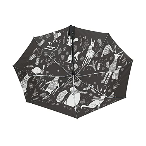 Parapluie automatique de qualité supérieure au motif géométrique chic
