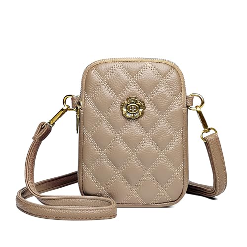 Small Quilted Leather Crossbody Bags for Women,Floral Cell Phone Shoulder Purses for Women, Anti Theft Mini Handbags