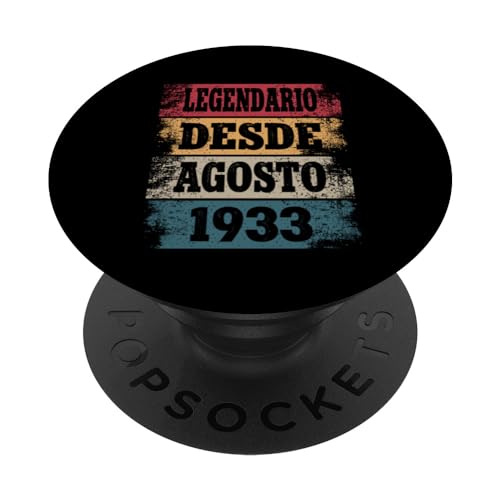 Legendario Desde Agosto 1933 - Cumpleaños 91 Años PopSockets PopGrip Intercambiable