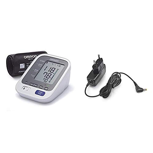 OMRON M6 Comfort - Medidor de presión de confort, brazalete de ajuste Intelli Wrap Cuff para medición precisa en cualquier punto del brazo, memoria de hasta 200 mediciones + Adaptador Corriente