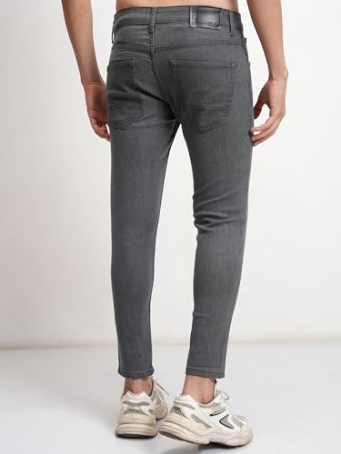 Image of Highlander Men's Slim Fit Jeans | Cropped Length | Jeans for Man | Stylish Casual Wear for Everyday Comfort