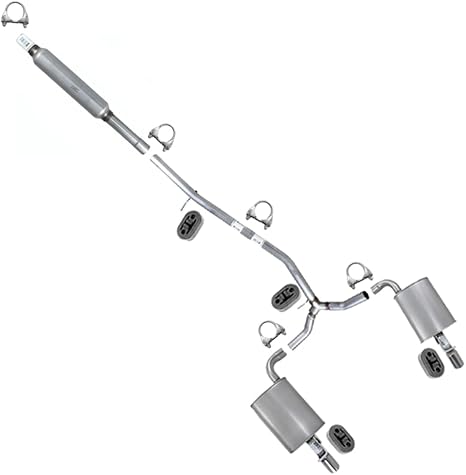 Exhaust Resonator & Rear Y Pipe w/Pair of Mufflers Kit