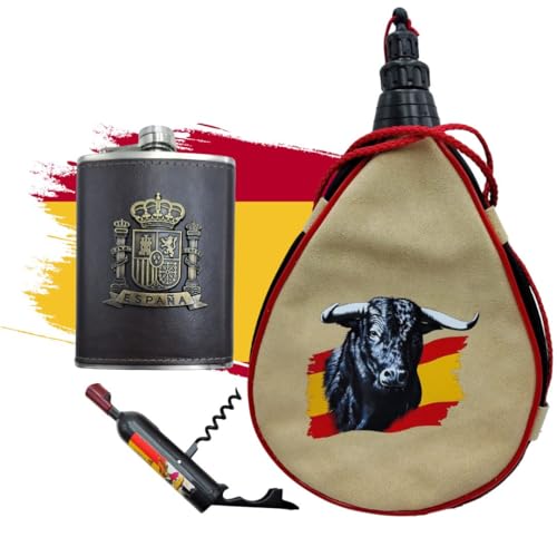 Bota De Vino 1,5 Litros, Petaca Y Abridor 2 En 1 Bota De Vino 1,5 Toro, Abridor Y Petaca España