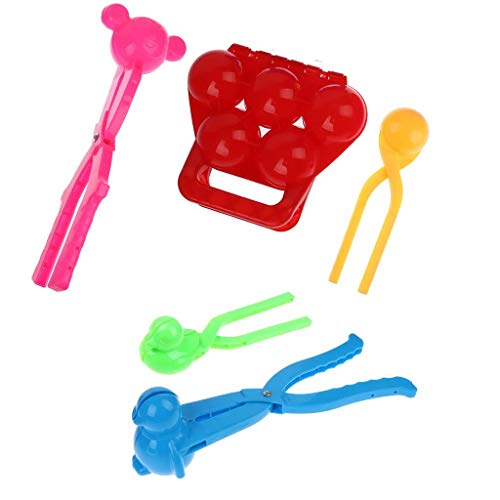 Snowballs Maker Toys,5 Pack Small Snowman Maker Clip Kit,Duck Penguin Monkey Shape Snowball