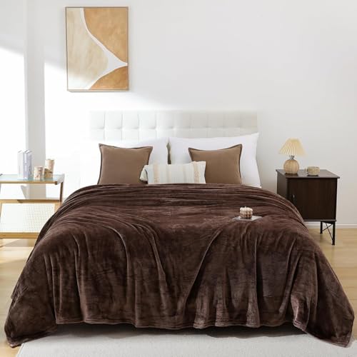 Image of Harleen Blankets, 250 GSM Super Soft Flannel Cozy Blankets for Single Bed, Washable Lightweight Blanket for Couch Sofa Bed Office, Warm Plush Blankets for All Season (60 inchx90 inch) (Coffee, Single)