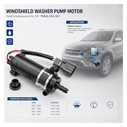 Bomba limpiaparabrisas con presión estable de 12V para luneta trasera Civic y CR-V 3