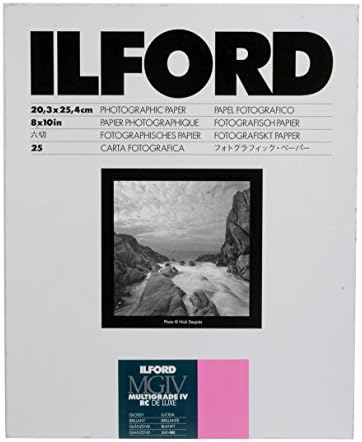 Ilford Multigrade IV RC Deluxe Resin Coated VC Variable Contrast Black & White Enlarging Paper - 8x10" - 25 Sheets - Glossy Surface
