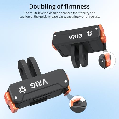 Image of VRIG Magnetic Quick Release Base for DJI OSMO Action6 /Nano,with Two-Prong Adapter for Tripod Accessories