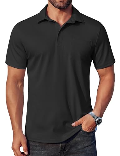 COOFANDY Men's Polo Shirts Short Sleeve Casual Shirts with Pocket