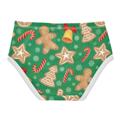 Wusikd Christmas Xmas Girls' Underwear Cotton Gingerbread Gifts Girls Briefs Soft Toddler Underwear 4T2