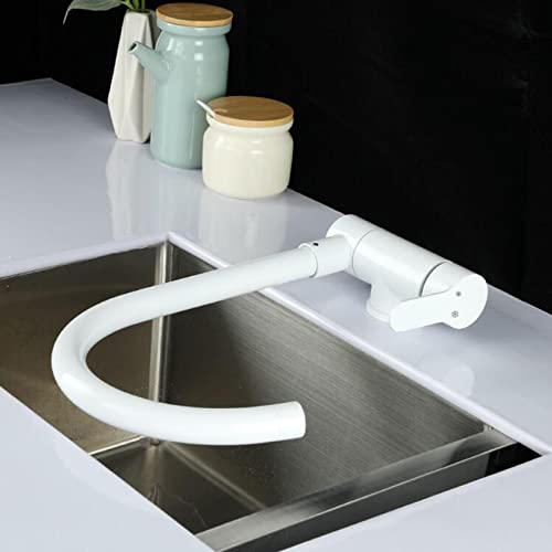 Robinet de cuisine design blanc et or brossé pour sublimer votre intérieur