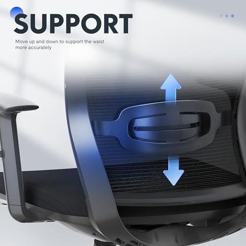 Image of FLEXISPOT OC3 Cloud Ergonomic Office Chair High Back Mesh Swivel Computer Chair Executive Office Desk Chairs with Adjustable Lumbar Support /2D Headrest /Lockable Backrest, Foam Seat Cushion, Black