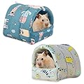 DAVBNM 2 Pack Guinea Pig Bed, Small Animal Winter House Warm Nest, Cave Cozy Hamster Rabbit Bed, Animals Warm Sleeping House(18 * 19CM)