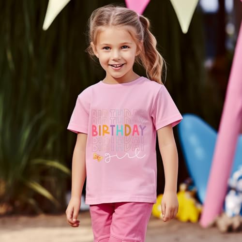Image of Birthday Girl Shirt 2nd 3rd 4th 5th 6th 7th Girls Birthday Tshirts Cotton Short Sleeve Tee Tops Outfit