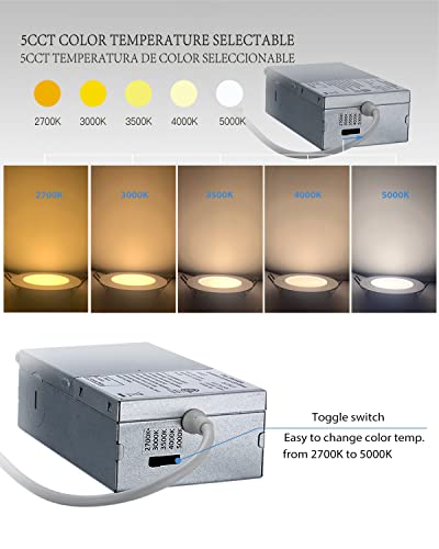 Popanu 4In Led Recessed Lighting - 9W Black Recessed Lights Canless Led Ultra-Thin Downlight 4 Inch Dimmable Color Changing Slim Can Light 12Pack 4In Black #TOP2