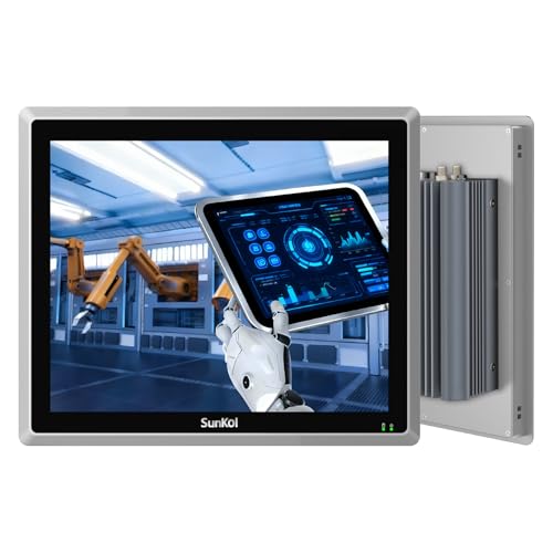 SunKol 10.4" Industrial Embedded Panel PC, IP65 Fanless Touch All in One Computer, Windows 10 Pro, Auto Power-on, 2xLAN,HDMI,6xUSB,2xRS485,4xRS232 (I5-7200U, 8GB RAM 256GB SSD)