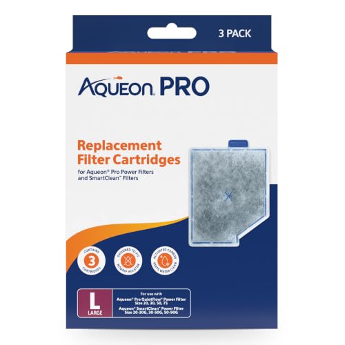 Image of Aqueon PRO Replacement Filter Cartridges, NoDrip Design, for Freshwater and Saltwater Aquariums, Large, 3 Pack