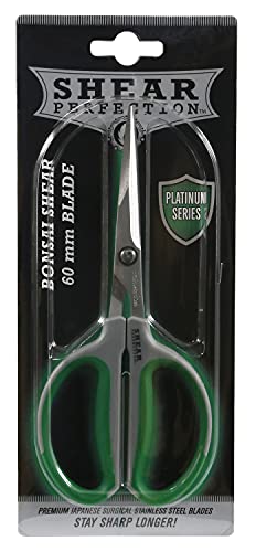 Shear Perfection Platinum Series Stainless Steel Bonsai Scissors, 2.4"/60-Mm, Green (800400) #TOP2