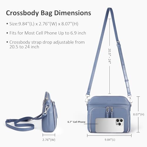Image of befen Genuine Leather Crossbody Purses for Women, Women's Small Crossbody Shoulder Bag with Built in RFID Wallet