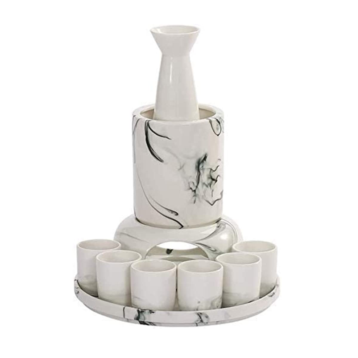 Juego de sake de cerámica con calentador SXRC para cenas japonesas en casa