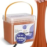 SELEAD Arcilla de espuma roja ladrillo de 500 g – Arcillas de modelado ultraligeras moldeables de secado al aire para adultos, cosplay, escultura, artes y manualidades – con 80 g de arcilla de colores
