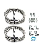 LVOUP AN6 Transmission Cooler Hose Fitting 52 Inch Stainless Steel Braided Lines Fit for Chevy Ford