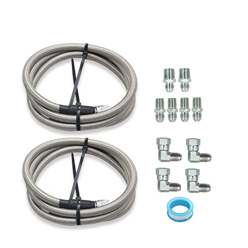 Lvoup An6 Transmission Cooler Hose Fitting 52 Inch Stainless Steel Braided Lines Fit For Chevy Ford Mopar Gm Gmc Buick Cadillac Cars And Trucks Replace Th350/ 700R4/ Th400 #TOP15