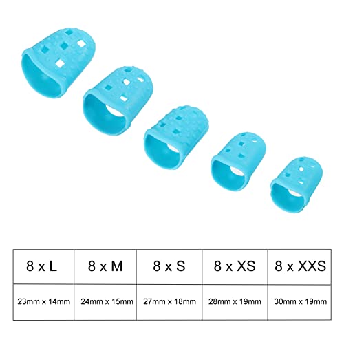 sourcing map Finger Médiators Guitare Médiators Doigt Pointes Protecteurs L M S XS XXS Dimension Bleu Paquet de 40 - Les Beatles, Paul McCartney, John Lennon, RIngo Starr, George Harrison sourcing map Finger Médiators Guitare Médiators Doigt Pointes Protecteurs L M S XS XXS Dimension Bleu Paquet de 40 – Image 3