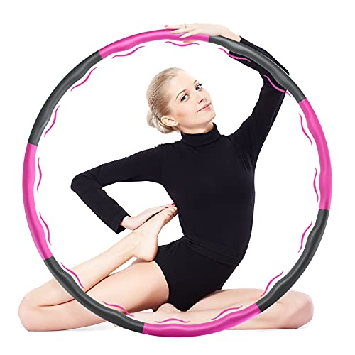 Supachis Exercise Hoop Weighted Exercise Hoop for Adult,8 Section Detachable Design-Professional Soft Fitness Exercise Hoop Weighted Exercise Hoop for Adults and Home Workout