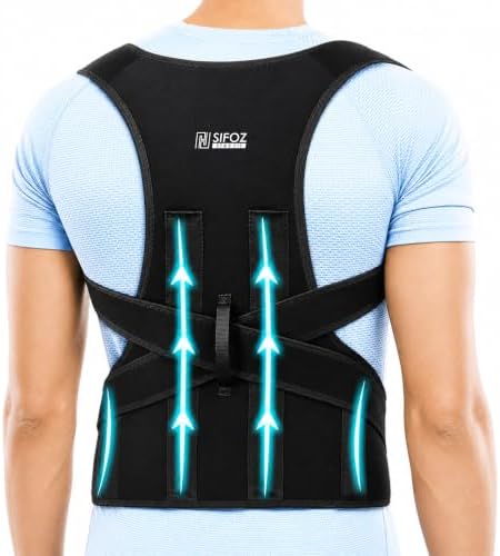 Sifoz Free Size Posture Corrector For Men And Women Back Support Belt Back Pain Back Straight And Shoulder Support Belt (Universal Size) (Metallic Belt) (Posture Corrector Belt)