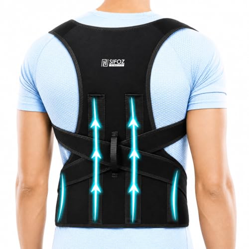 Sifoz Free Size Posture Corrector For Men And Women Back Support Belt Back Pain Back Straight And Shoulder Support Belt (Universal Size) (Metallic Belt) (Posture Corrector Belt)