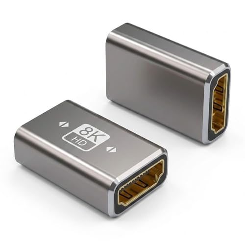 AXHOME 2 Pack HD Coupler Female to Female HD Extender Adapter HD to HD Connector Support 8K@60Hz 4K@120Hz UHD HDReARC HD Adapter Coupler for Laptop HDTV Monitor and Projector