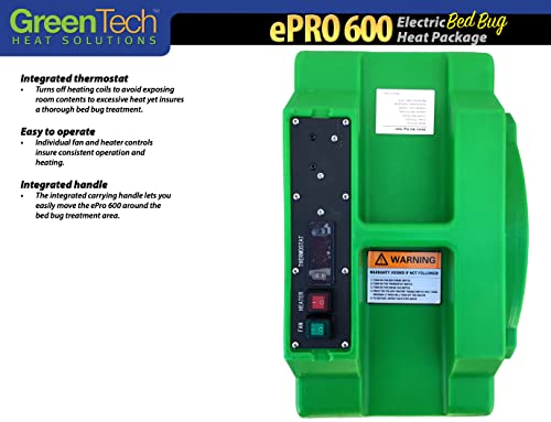 Portable Electric Bed Bug Eradication Heater System | Contains All Equipment for Heat Treatment of Bed Bugs | Gets Rid of All Bed Bugs in a 600 Sq. Foot Room | Professional-Grade | ePro 600 Package