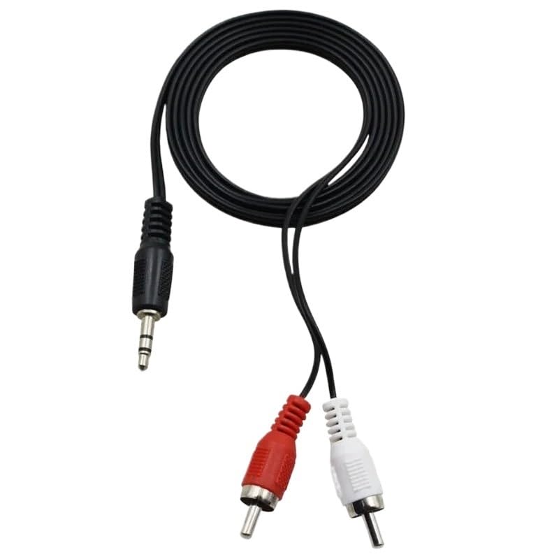 Cable de audio 3.5mm macho a 2 RCA macho 1m miniatura 3