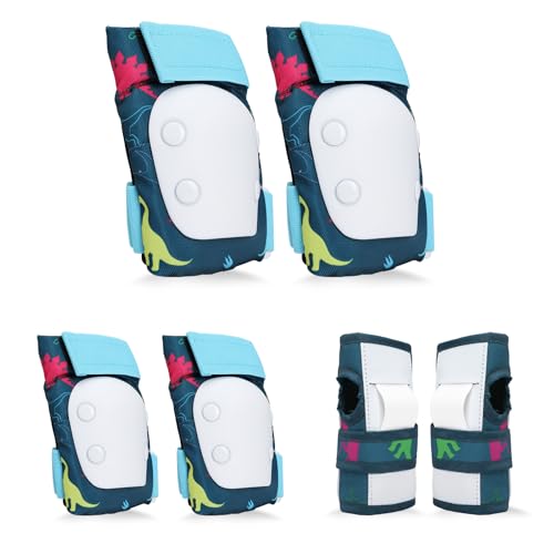 YooxArmor Protezioni Bambini Pattini in Linea per 3-8 Anni,6 in 1 Attrezzatura Protettiva Protezione Bambini Ginocchiere, Gomitiere Protezioni Set per Scooter Monopattino Bicicletta Pattini in Linea