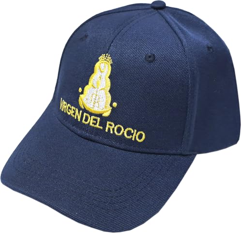 Tiendas LGP - Gorra Bordada Virgen del Rocío. Talla única, con Presilla de adaptación, Color Azul