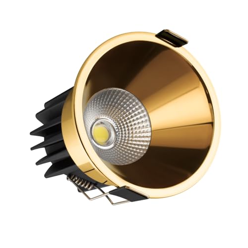 Image of Panasonic 12 Watt Deep Recessed COB Light for Ceiling, Recessed Downlight for Home Decor, Shop, Museum, Restaurant | Yellow Gold Recessed COB Light, Natural White (4000K - PDLM45124)
