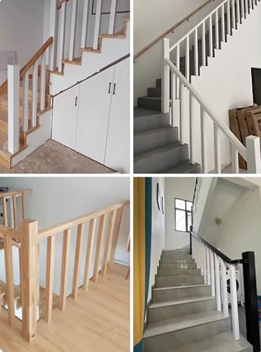 Rambarde d'escalier en bois massif haut de gamme blanche de 1 m - 3