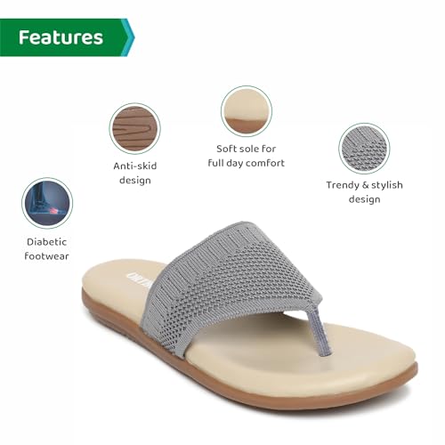 Image of ORTHO JOY Fancy doctor slippers | Comfortable flat sandals for women stylish