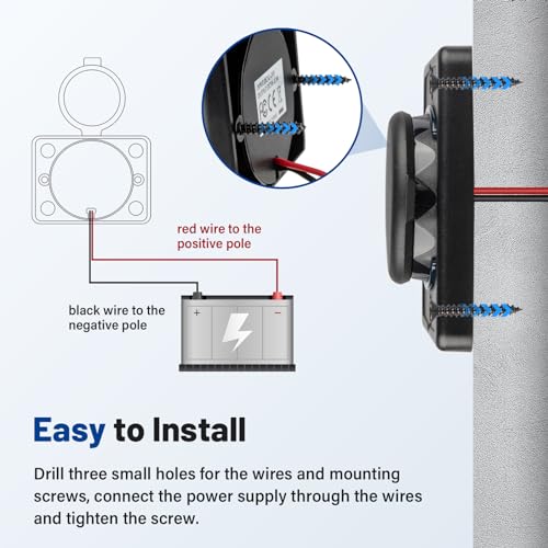 Salida USB dual 12V con panel de montaje en superficie resistente al polvo 3