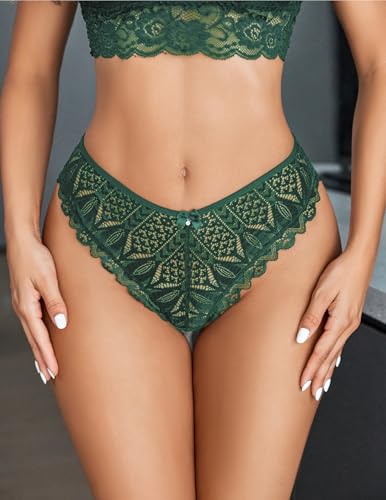 Image of Avidlove Womens Underwear Lace Cheeky Panties Criss Cross Back Bikini Thongs Sexy Undies