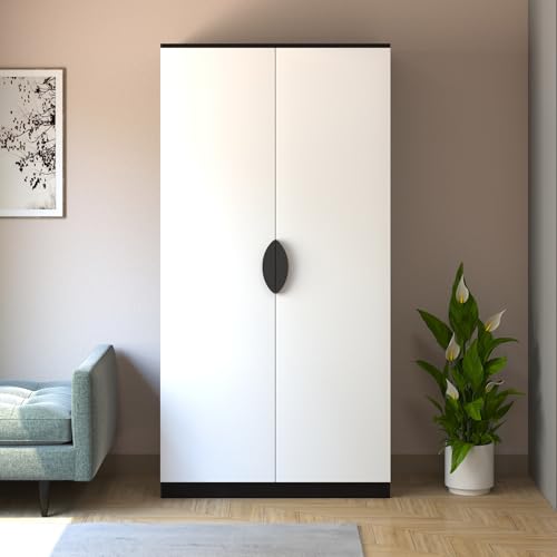 Image of Callas 2 Door Engineered Wood Wardrobe | Modern Bedroom Storage Cabinet with Lock & Shelves | Compact Almirah for Clothes, 1 Year Warranty with Free Installation