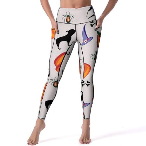 Pantalon de yoga Halloween femme legging taille haute pour courir en ville ou s'entraîner au gym