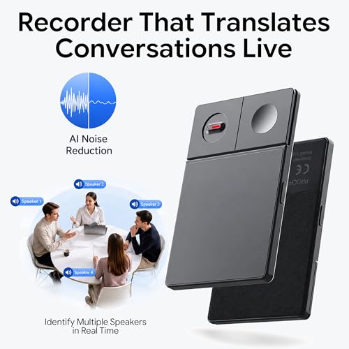 64GB Note Pro AI Voice Recorder, Unlimited Transcribe & Summarize, AI Note Taking Recording Device w/Case, App Control, 126 Languages for Calls, Meetings, Lectures, Interviews — view 3
