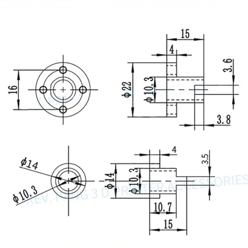 Écrou T8 à ressort en laiton durable avec filetage de précision Lead 2mm - 5