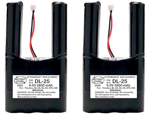 DL-25 9.0V Battery Replacement for Ultralast HTLUL10 DL-25 (Qty 2)