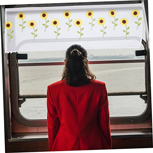 Cortina estampada de girasoles con tejido protector contra el polvo 4