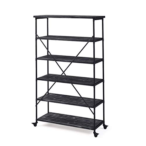 Christopher Knight Home Sullivan Industrial Five Shelf Bookcase, Gray And Pewter Finish #TOP5