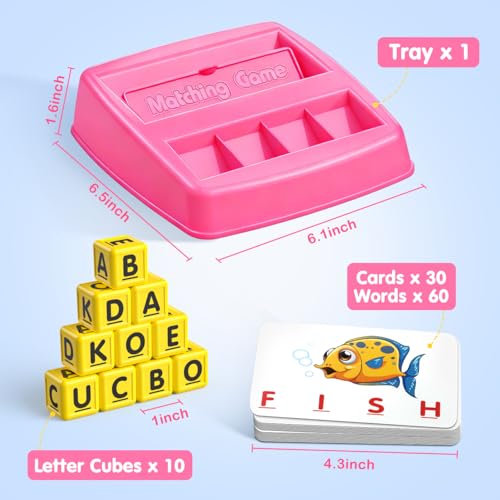HahaGift Educational Toys for 2-5 Year Old Girl Gifts, Matching Letter Learning Games Activities, Christmas Birthday Gift for Toddler Kids Age 2 3 4 5 Year Olds Girls by HahaGift - Image 6